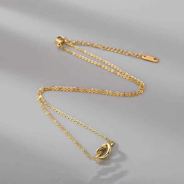 chains fashion charm knotted heart shaped pendant necklace female fine clavicle chain for women jewelry, Silver