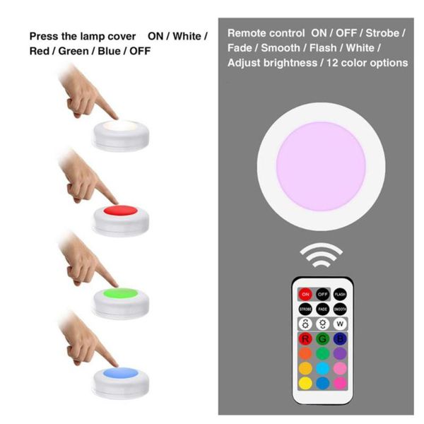 party decoration cabinet night light dimmable touch sensor 12 color led lamp puck lights remote control suitable for kitchen stair 2pcs 
party decoration cabinet night light dimmable touch sensor 12 color led lamp puck lights remote control suitable for kitchen stair 2pcs