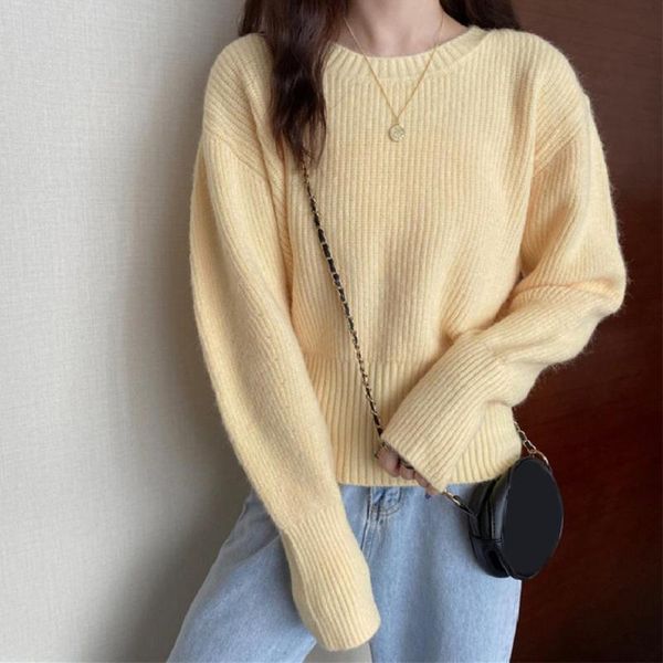 women's sweaters winter sweater all-match long sleeves solid color classic round neck lady jumpers for outdoor, White;black
women's sweaters winter sweater all-match long sleeves solid color classic round neck lady jumpers for outdoor, White;black