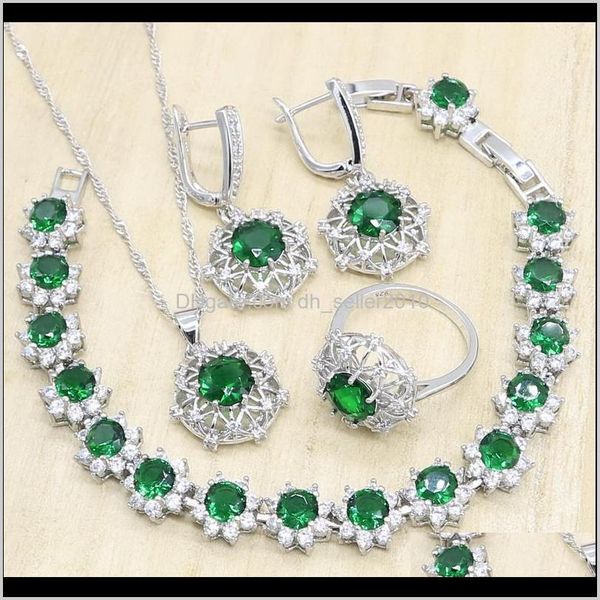 & drop delivery 2021 arrival 925 sier jewelry sets for women green white zircon earrings pendant necklace rings bracelet gift box gbwdm, Silver
& drop delivery 2021 arrival 925 sier jewelry sets for women green white zircon earrings pendant necklace rings bracelet gift box gbwdm, Silver