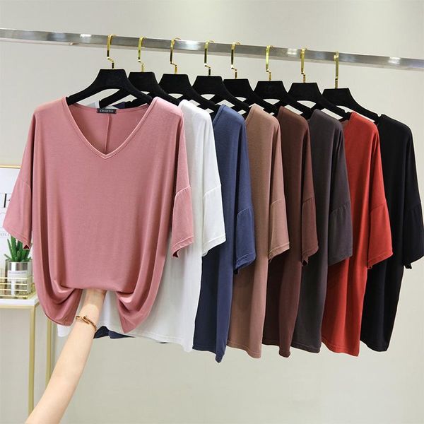 women's t-shirt loose female 2021 summer korean casual bat sleeve v-neck mid-sleeved plus size solid color, White
women's t-shirt loose female 2021 summer korean casual bat sleeve v-neck mid-sleeved plus size solid color, White
