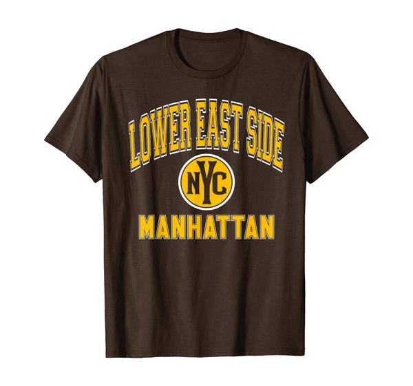 lower east side nyc varsity style amber print t-shirt, White;black