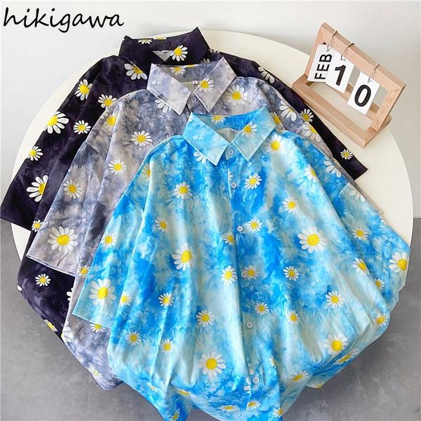 women's blouses & shirts hikigawa vintage blouse women 2021 summer short sleeve tie-dye floral shirt loose bf korean fashion blusas mu, White
women's blouses & shirts hikigawa vintage blouse women 2021 summer short sleeve tie-dye floral shirt loose bf korean fashion blusas mu, White