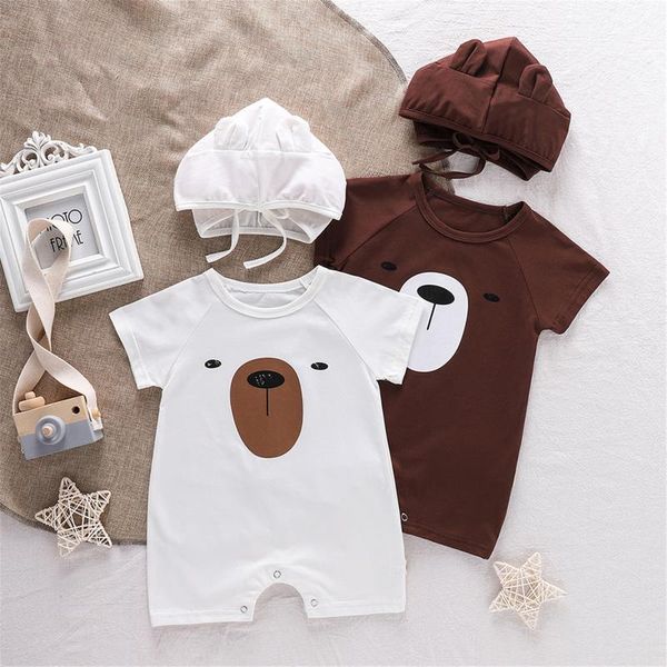 2pcs baby boy outfits, short sleeves cartoon bear print romper with hooded cap set jumpsuits, Blue
2pcs baby boy outfits, short sleeves cartoon bear print romper with hooded cap set jumpsuits, Blue