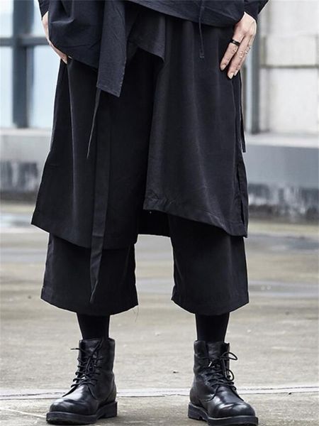 men's pants skirt spring and autumn dark punk hip hop rock irregular stitching design large size nine wide leg, Black
men's pants skirt spring and autumn dark punk hip hop rock irregular stitching design large size nine wide leg, Black