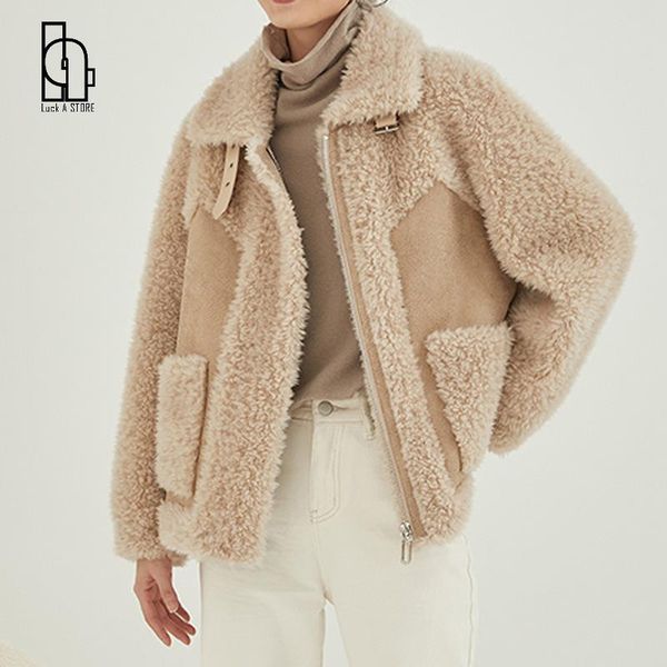 women's fur & faux solid color sheep shearling short coats female lady women composite wool jackets lambswool warm outwear winter 2021, Black
women's fur & faux solid color sheep shearling short coats female lady women composite wool jackets lambswool warm outwear winter 2021, Black