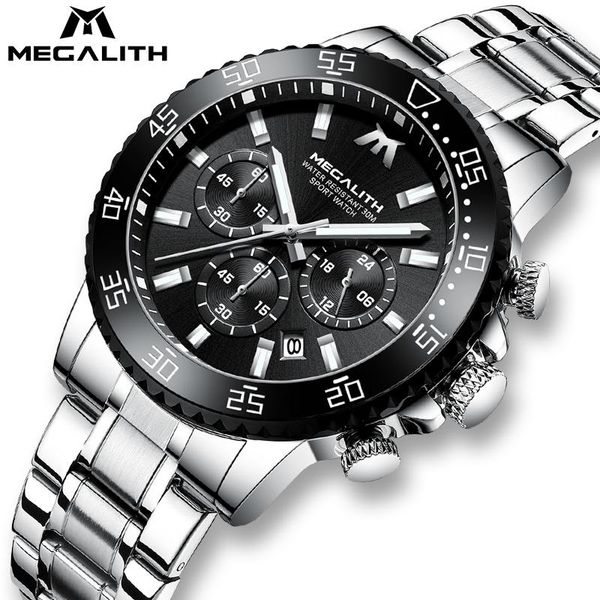 wristwatches relojes para hombre 2021 megalith men's watches stainless steel waterproof luminous sport chronograph quartz watch for men, Slivery;brown
wristwatches relojes para hombre 2021 megalith men's watches stainless steel waterproof luminous sport chronograph quartz watch for men, Slivery;brown