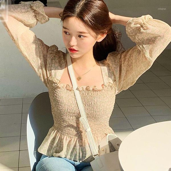 women's blouses & shirts floral print shirt square collar sweet long sleeve chiffon blouse ladies clothing1, White
women's blouses & shirts floral print shirt square collar sweet long sleeve chiffon blouse ladies clothing1, White