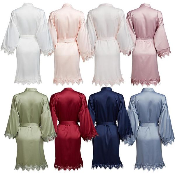 women's sleepwear masatin lace robe with trim gown bridal wedding bride robes bridesmaid kimono, Black;red
women's sleepwear masatin lace robe with trim gown bridal wedding bride robes bridesmaid kimono, Black;red
