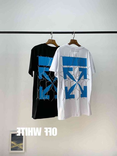 trendy off style white crack blue arrstyle lovers loose short sleeve t-shirt, White;black
trendy off style white crack blue arrstyle lovers loose short sleeve t-shirt, White;black