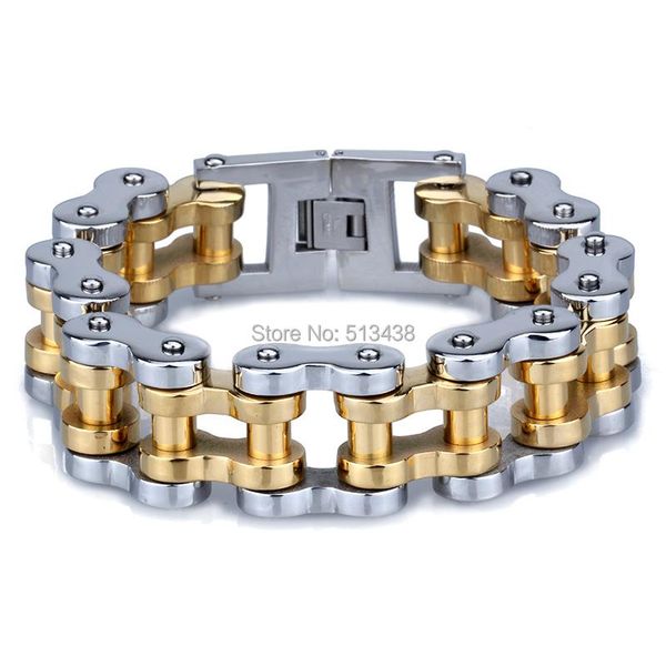 mens motorcycle chain stainless steel biker gold bracelet 22mm 9'' heavy link,, Black
mens motorcycle chain stainless steel biker gold bracelet 22mm 9'' heavy link,, Black