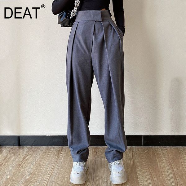 high elastic waist gray ruched streetwear long trousers loose fit pants women fashion tide spring autumn gx60 210421, Black;white
high elastic waist gray ruched streetwear long trousers loose fit pants women fashion tide spring autumn gx60 210421, Black;white