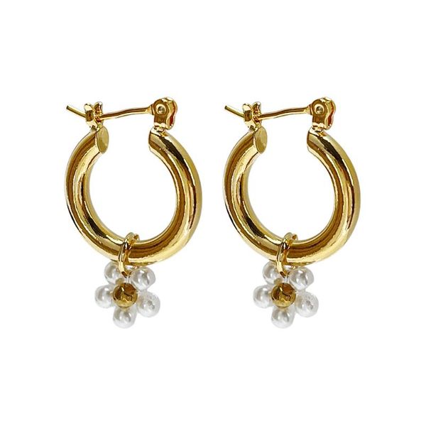 hoop & huggie peri'sbox trendy pearls flower charm earrings temperament jewelry for women gold silver color, Golden;silver
hoop & huggie peri'sbox trendy pearls flower charm earrings temperament jewelry for women gold silver color, Golden;silver