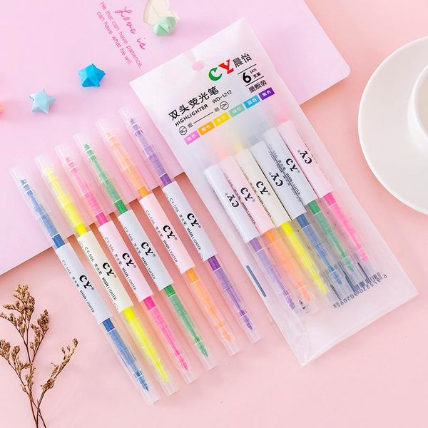 highlighters 6 pcs/lot candy color double head highlighter cute drawing marker pens stationery gift school supplies, Black;red
highlighters 6 pcs/lot candy color double head highlighter cute drawing marker pens stationery gift school supplies, Black;red