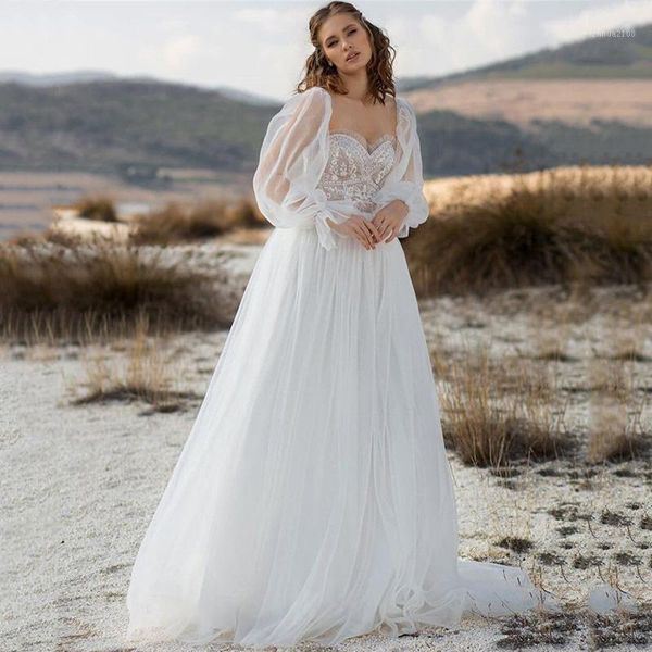 other wedding dresses fairy boho 2021 lace vintage bride dress puff long sleeve beads bohemian gowns beach robe de mariage1, White
other wedding dresses fairy boho 2021 lace vintage bride dress puff long sleeve beads bohemian gowns beach robe de mariage1, White