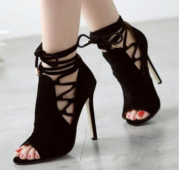 women sandals high heel lace up summer gladiator rome style thin peep-toe pumps boots, Black
women sandals high heel lace up summer gladiator rome style thin peep-toe pumps boots, Black