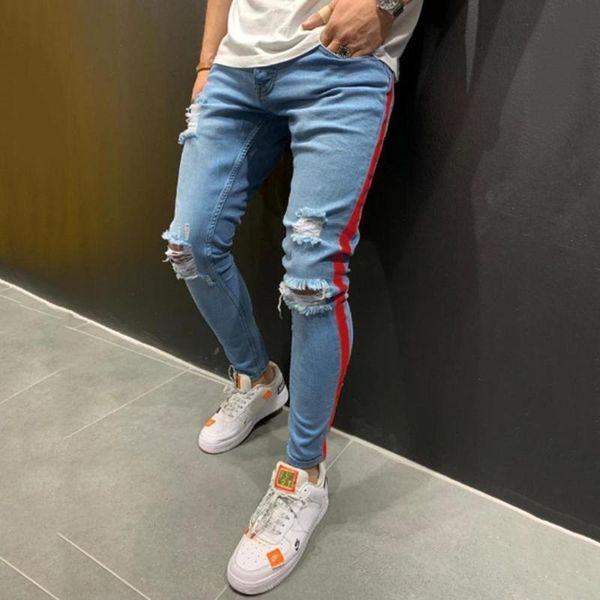 running pants men stretchy ripped skinny biker embroidery print slim fit jeans destroyed hole taped denim scratched jean, Black;blue
running pants men stretchy ripped skinny biker embroidery print slim fit jeans destroyed hole taped denim scratched jean, Black;blue