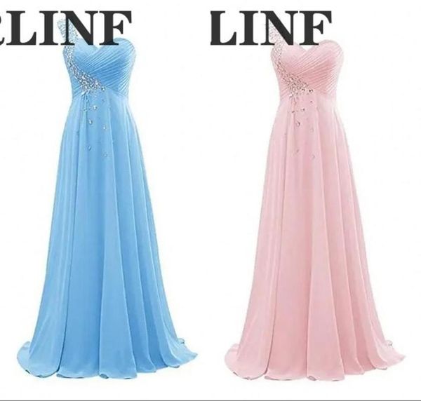 bridesmaid dress stock vestidos one shoulder beading chiffon floor length dresses, White;pink
bridesmaid dress stock vestidos one shoulder beading chiffon floor length dresses, White;pink