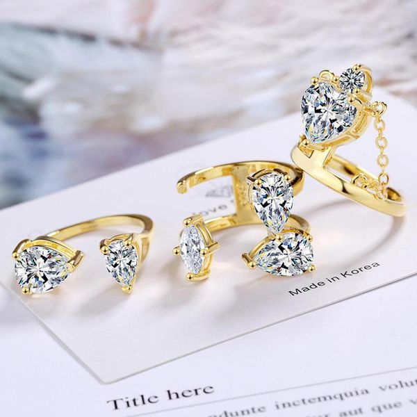 cluster rings kofsac 2021 925 silver ring for women party jewelry open size zircon heart geometric lady valentine's day gifts, Golden;silver
cluster rings kofsac 2021 925 silver ring for women party jewelry open size zircon heart geometric lady valentine's day gifts, Golden;silver