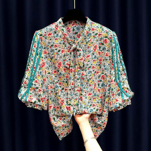 women's blouses & shirts 2021 chic chiffon printed shirt women blouse fashion summer party clothing femme ls067, White
women's blouses & shirts 2021 chic chiffon printed shirt women blouse fashion summer party clothing femme ls067, White