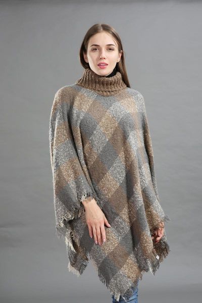 women's sweaters women cloak sweater 2021 fashion loose plaid outdoor turtleneck casual warm tassel fr1077, White;black
women's sweaters women cloak sweater 2021 fashion loose plaid outdoor turtleneck casual warm tassel fr1077, White;black