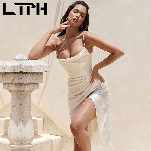 ltph sleeveless camisole dress women satin solid high waist folds mid-length split elegant party dresses summer 210423, Black;gray
ltph sleeveless camisole dress women satin solid high waist folds mid-length split elegant party dresses summer 210423, Black;gray
