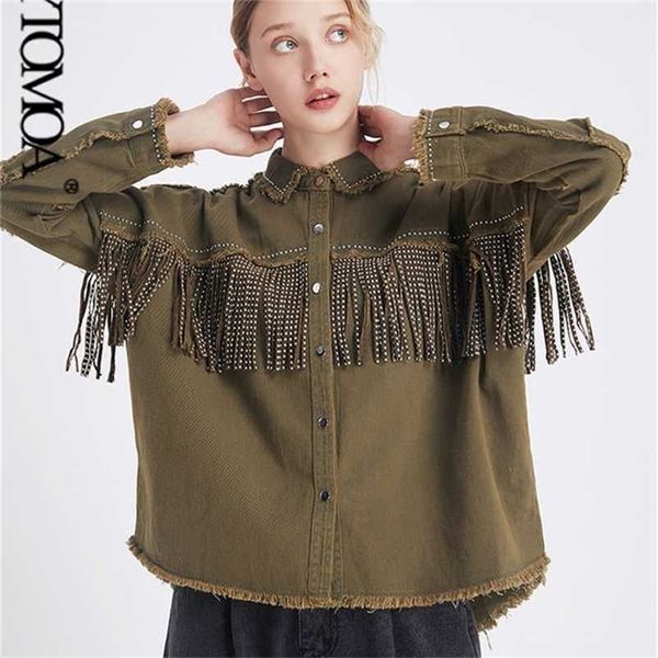 vintage stylish fringe beaded loose denim jacket coat women fashion long sleeve frayed trim ladies outerwear chaqueta mujer 211117, Black;brown
vintage stylish fringe beaded loose denim jacket coat women fashion long sleeve frayed trim ladies outerwear chaqueta mujer 211117, Black;brown