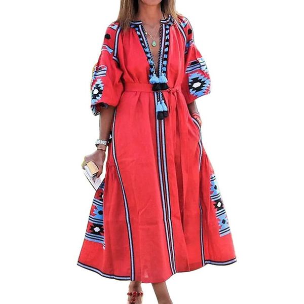casual dresses summer women dress 2021 print o-neck three quarter sleeve ladies loose long bohemian, Black;gray
casual dresses summer women dress 2021 print o-neck three quarter sleeve ladies loose long bohemian, Black;gray