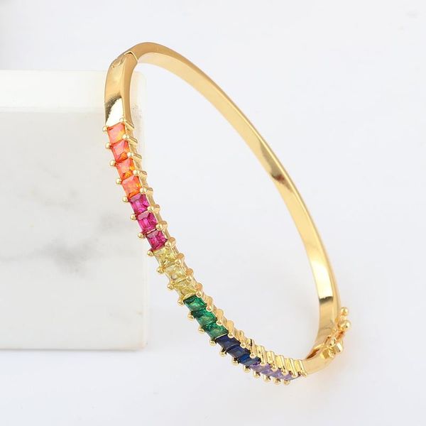 bangle cuff bangles gold color rainbow cz bracelet luxury copper jewelry for women girls engagement gift girl friends, Black
bangle cuff bangles gold color rainbow cz bracelet luxury copper jewelry for women girls engagement gift girl friends, Black