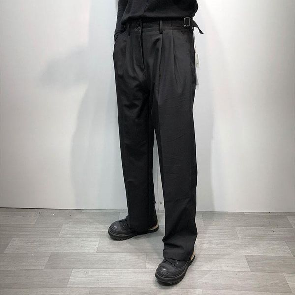 large-size traditional style simple pure color loose and slim casual men's straight pants high waist haren, Black
large-size traditional style simple pure color loose and slim casual men's straight pants high waist haren, Black