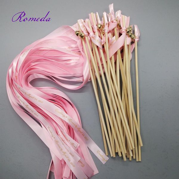 50pcs/lot personlazied pink wedding ribbon wands custom stick streamers with gold bells for party other event & supplies
50pcs/lot personlazied pink wedding ribbon wands custom stick streamers with gold bells for party other event & supplies