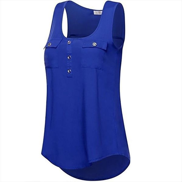 solid color scoop neck women cami pockets buttons vest blouse summer sleeveless loose, White
solid color scoop neck women cami pockets buttons vest blouse summer sleeveless loose, White