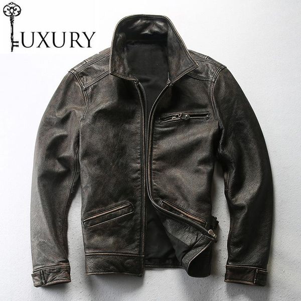 men's leather & faux designer vintage cowhide jackets motorcycle biker coat genuine jacket male dhl fast, Black
men's leather & faux designer vintage cowhide jackets motorcycle biker coat genuine jacket male dhl fast, Black