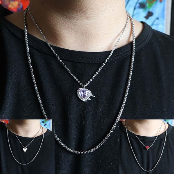 pendant necklaces 2pcs 2021 fashion women man's necklace on the neck stainless steel jewelry heart butterfly couple choker party birthd, Silver
pendant necklaces 2pcs 2021 fashion women man's necklace on the neck stainless steel jewelry heart butterfly couple choker party birthd, Silver