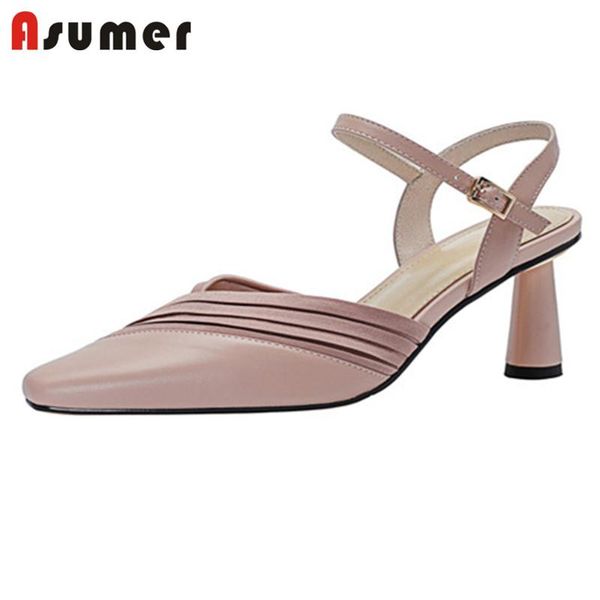 dress shoes asumer 2021 arrive genuine leather single women sandals buckle high heels party wedding, Black
dress shoes asumer 2021 arrive genuine leather single women sandals buckle high heels party wedding, Black