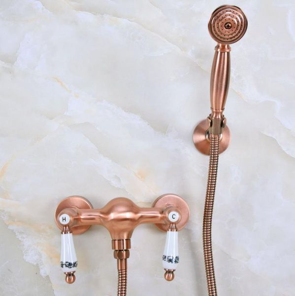 antique red copper brass dual ceramic levers handles wall mounted bathroom hand held shower head faucet set mixer tap ana300 sets
antique red copper brass dual ceramic levers handles wall mounted bathroom hand held shower head faucet set mixer tap ana300 sets