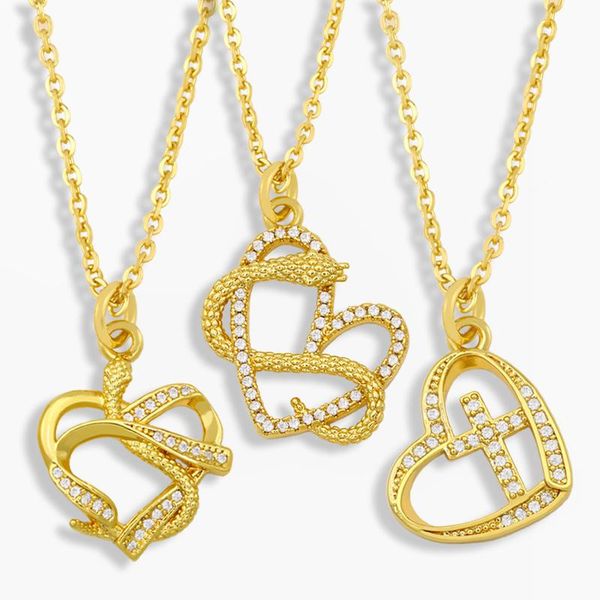 pendant necklaces flola white stone cross heart necklace for women gold plated cz micro pave snake wholesale jewelry gifts nkeu13, Silver
pendant necklaces flola white stone cross heart necklace for women gold plated cz micro pave snake wholesale jewelry gifts nkeu13, Silver