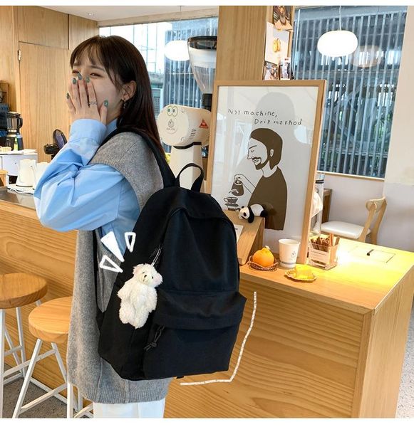 backpack trendy solid color college student schoolbag fashion high capacity canvas for school students
backpack trendy solid color college student schoolbag fashion high capacity canvas for school students