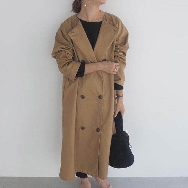 women's trench coats coat autumn elegant casual double-breasted fashion women winter round neck long fall japan korean, Tan;black
women's trench coats coat autumn elegant casual double-breasted fashion women winter round neck long fall japan korean, Tan;black