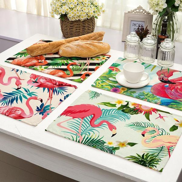 mats & pads flamingo printed non-slip insulation placemat for table dinner cotton linen home decor 42*32cm dd271
mats & pads flamingo printed non-slip insulation placemat for table dinner cotton linen home decor 42*32cm dd271