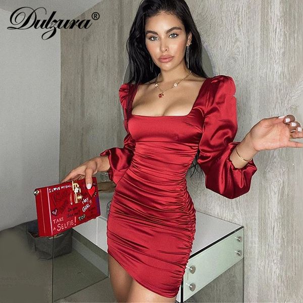 dulzura satin women mini dress solid lantern long sleeve square collar ruched bodycon streetwear party elegant autumn club, Black;gray
dulzura satin women mini dress solid lantern long sleeve square collar ruched bodycon streetwear party elegant autumn club, Black;gray