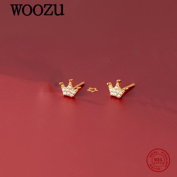 stud woozu genuine 925 sterling silver luxury small crown pave zircon earrings for women wedding girl ethnic sweet jewelry gift, Golden;silver
stud woozu genuine 925 sterling silver luxury small crown pave zircon earrings for women wedding girl ethnic sweet jewelry gift, Golden;silver