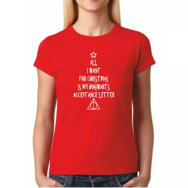 ladies tshirt - all i want for christmas is my hogwarts letter - harry potter, White;black
ladies tshirt - all i want for christmas is my hogwarts letter - harry potter, White;black