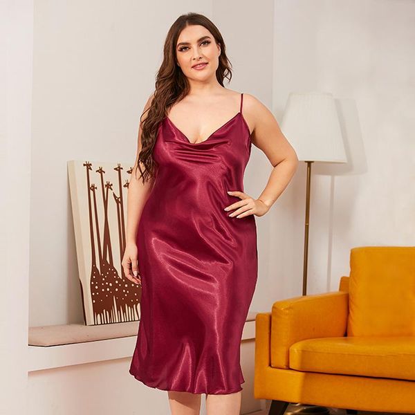 women's sleepwear large size plus obesity suspender nightdress ladies loose home women pajamas sling comfortable silk dress housewear, Black;red
women's sleepwear large size plus obesity suspender nightdress ladies loose home women pajamas sling comfortable silk dress housewear, Black;red
