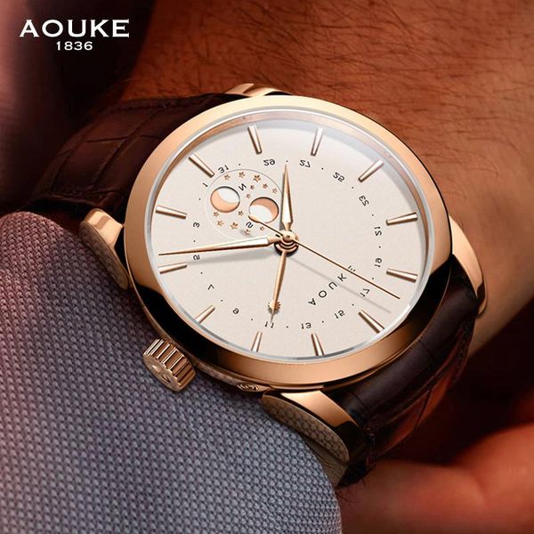 wristwatches aouke automatic self-wind men dress watch moon phase sapphire mirror waterproof 50m male wrist watches relogio masculino, Slivery;brown
wristwatches aouke automatic self-wind men dress watch moon phase sapphire mirror waterproof 50m male wrist watches relogio masculino, Slivery;brown