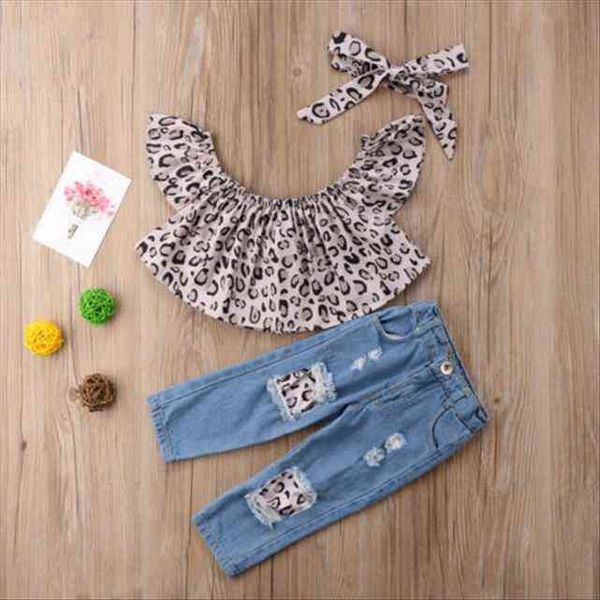 fashion children girls clothes off shoulder crop print hole denim pant jean headband 3pcs toddler kids clothing, White
fashion children girls clothes off shoulder crop print hole denim pant jean headband 3pcs toddler kids clothing, White