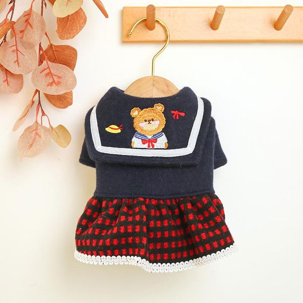 dog dresses with bear printing clothes for autumn and winter est small puppy college style price woolen skirt pets apparel
dog dresses with bear printing clothes for autumn and winter est small puppy college style price woolen skirt pets apparel