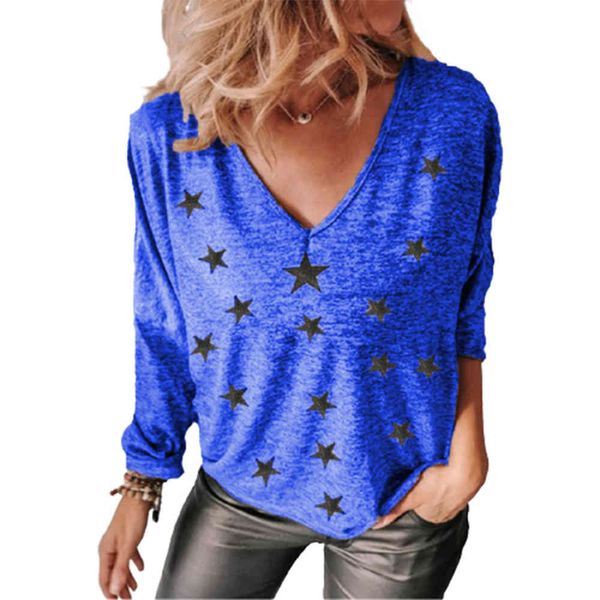 plus size women t-shirts fashion pentagram print v neck long sleeve pullovers autumn casual loose ladies oversize blue t-shirts 210412, White
plus size women t-shirts fashion pentagram print v neck long sleeve pullovers autumn casual loose ladies oversize blue t-shirts 210412, White