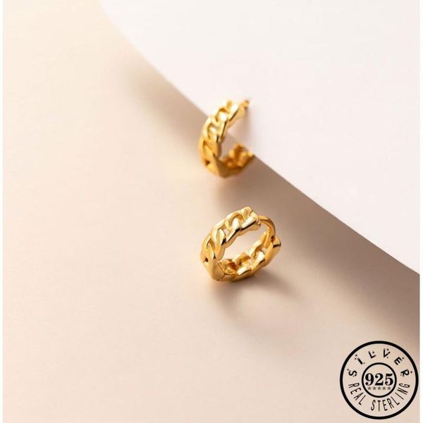 hoop & huggie 925 sterling silver chain shape hoops piercing earrings gold color plated minimalist geometric small ear rings jewelry for wom, Golden;silver
hoop & huggie 925 sterling silver chain shape hoops piercing earrings gold color plated minimalist geometric small ear rings jewelry for wom, Golden;silver
