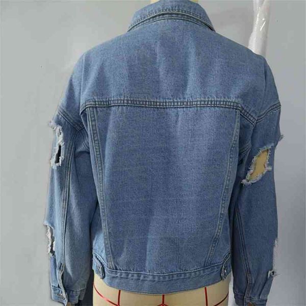 women's jackets coats fashion in autumn and winter, jacket with holes, loose bf style, street trendy denim shirt o1oa, Black;brown
women's jackets coats fashion in autumn and winter, jacket with holes, loose bf style, street trendy denim shirt o1oa, Black;brown